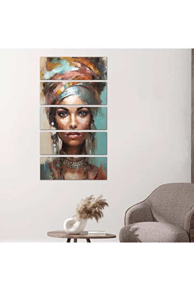 Generic Wall panel of a woman - 24168 - divided into five equal pieces