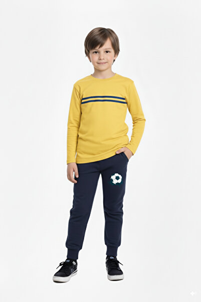 FYK KİDS Boys' Top and Bottom Set with Elasticated Legs