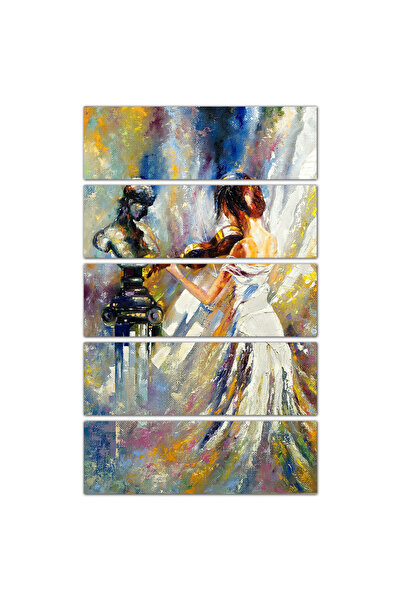 Generic Wall panel - Woman playing the violin - 914e - divided into five equal pieces