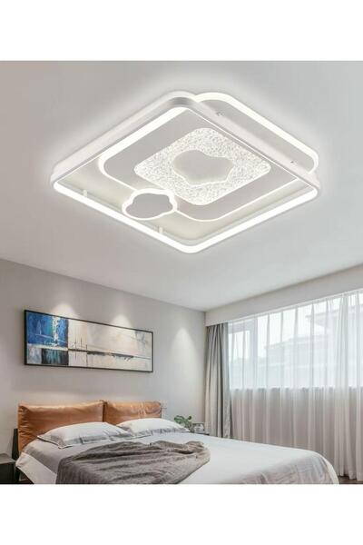 EY-EL TASARIM A019-K PLAFONYER LED AVİZE 3 Renk Işık Modlu (Beyaz / Sarı / Gün Işığı)