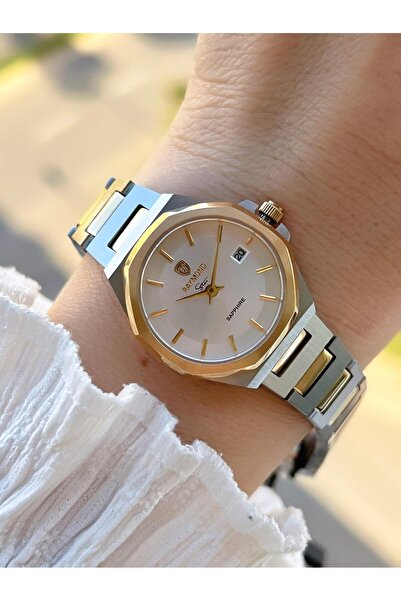 Raymond 2 Years Warranty Steel Case and Strap Does Not Blacken Color Does Not Fade 5 Atm Women's Wristwatch 61505.1