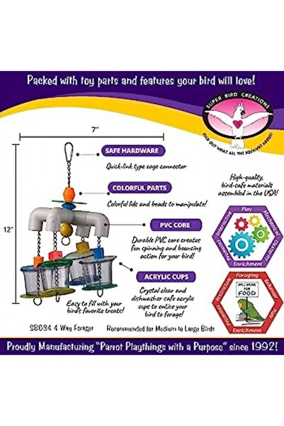 All For Paws Foraging Party Parrot Toy