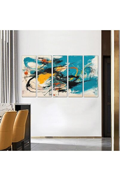 Generic Modern Abstract Art Wall Panel - 24045 - Divided into five equal pieces