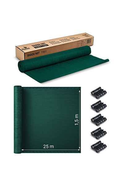 Other Shade net 1.5x25m 110 g/m2 + 50 clamps green