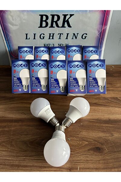 Noas Led 10 Adet Led Ampül Beyaz Renk 9 Watt Tasarruflu Yüksek Işık Gücü A Enerji Sınıfı 9w Ampül Ekonomik