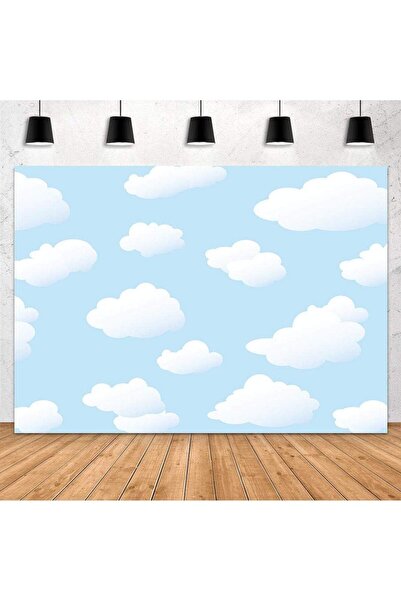 Al Raied Blue Sky Backdrop Cloud Cartoon Birthday Party Decoration Backdrop f...