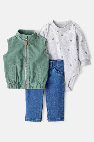 Carter's Baby Boy Green Vest Set