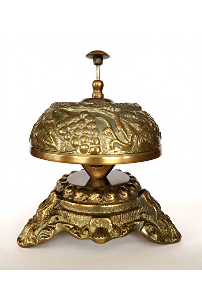 Profesyonel Pirinç Resepsiyon Zili Özel İşleme Net Ses Tonu Otel Mezat Açık Artırma İçin Basmalı Zil