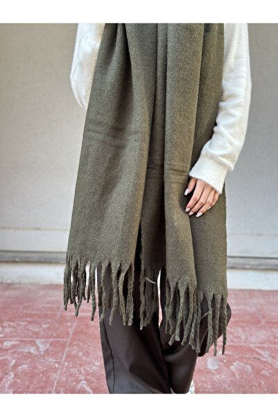 novon Klein Soft Touch Tassel Detailed Wool Textured Premium Fringed Scarf (195 X 45 cm)