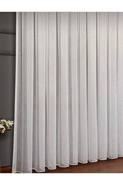 Dekor Perde home Ütü İstemez Örme Balık Sırtı Desen Orta Pileli Tül Perde Her Odaya Uygun Salon Perdesi En x Boy