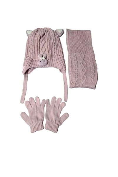 Kitti Scarf, Hat, and Gloves Set with Fleece Lining for Girls Aged 1-4 Years.