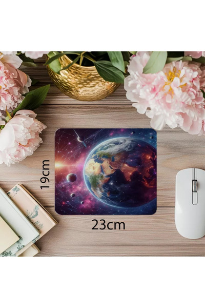 Wisdom Rain لوحة ماوس ثلاثية الأبعاد للعالم والأقمار الصناعية - 19 × 23 سم 2 مم مستطيلة مطبوعة مستوردة