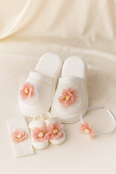 eradkids Premium Mother Baby Maternity Set 4 Piece Floral Pearl Maternity Baby Set / Gift (Boxed)