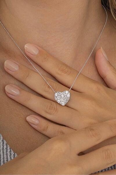 Gümüş Pazarım Beyaz Taşlı Akrep Kadın Gümüş Kolye