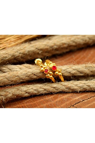 alpsilverart El İşi Yakut Taşlı 925 Ayar Gümüş Küpe | Otantik Kadın Takı