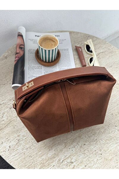 fao polo Kadın ARCHI Süet Model El ve Omuz Çantası