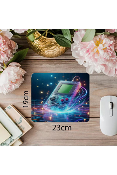 Wisdom Rain Mousepad retro cu tematică Gameboy colorată - 19x23 cm 2 mm dreptunghiulară importată imprimată mouse pad