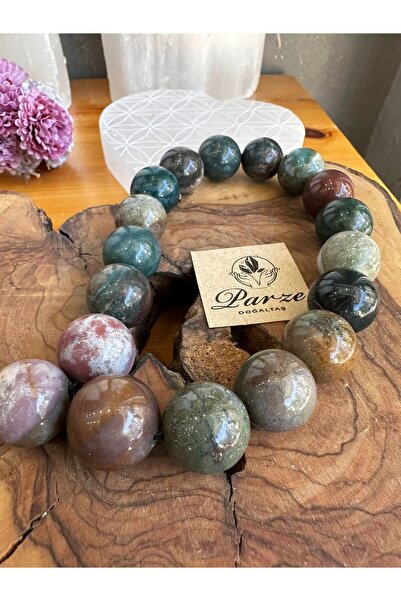 parze doğaltaş Ινδικός αχάτης Εφέ Ροζάριο 18 χιλιοστά