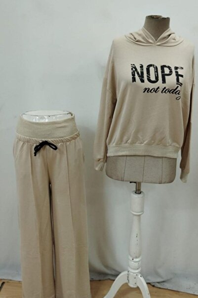 Mossta Nope Printed Ribbed Double Suit - Beige