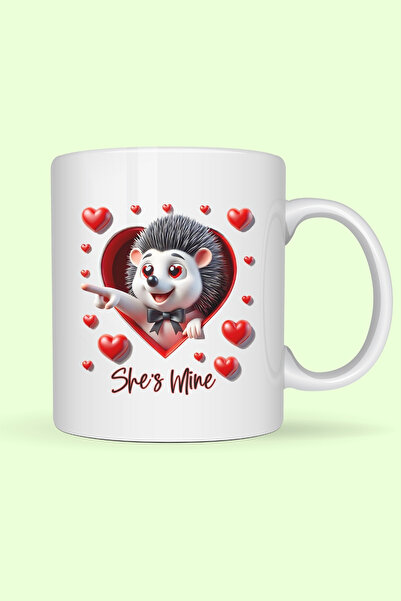 giftkonsept He's Mine & She's Mine Lover Cup Set with Hedgehog Design