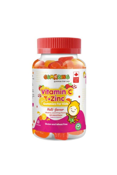 Gumazing جاميزينج علكه اطفال 60 قطعة فيتامين سي وزنك