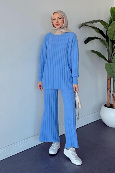 Şulemoda Giyim بدلة كريبتو كيتشي ذات اللون الأزرق