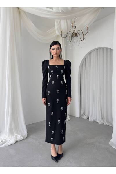 EtikaOnline Pera Taş detaylı elbise