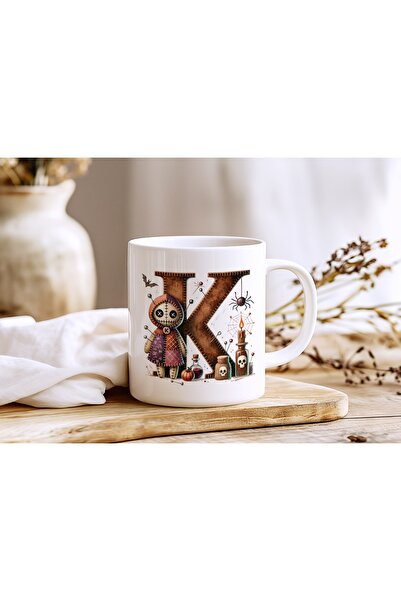 Beramussa كوب على شكل حرف K من Voodoo Baby - تصميم قوطي للهالوين - هدية الهالوين