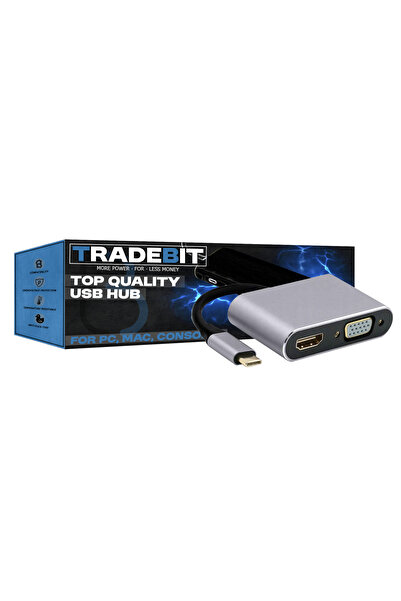 Other Adaptor HUB USB-C 3.1 Adaptor HDMI VGA 4k@30Hz pentru Windows/Mac/Steam