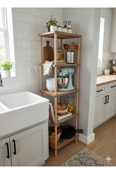 PEKA Çevir Kur Banyo Düzenleyici 5 Raflı Banyo Dolabı Çok Amaçlı Dolap Geniş Kitaplık Mutfak Rafı