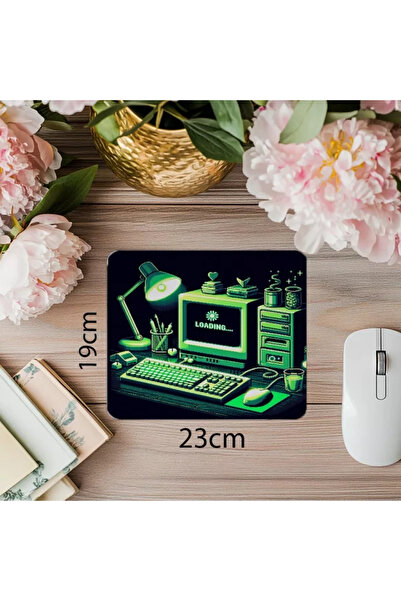 Wisdom Rain لوحة ماوس كمبيوتر ريترو متوهجة - أضواء صغيرة - 19 × 23 سم 2 مم مستطيلة مطبوعة مستوردة