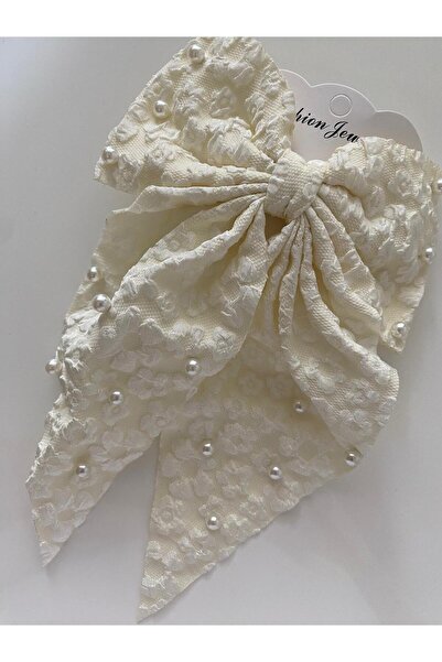 RSTM مشبك نسائي مزين بفيونكة وتفاصيل لؤلؤية