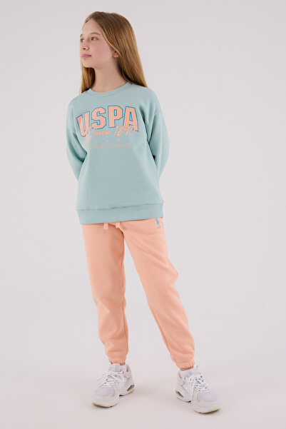 U.S. Polo Assn. Children's Water Green Pocket Waist Tie 3 Thread Bottom Top Set B25-26Pc/G