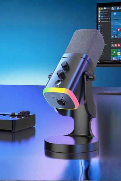 Rever PRO++ Yayıncı Mikrofonu Profesyonel Gaming Oyuncu RGB Işıklı Masaüstü Mikrofon