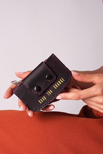 JUNIQ EDITION Genuine Leather Purple Mini Wallet – “Saving for Snacks & Sins”...