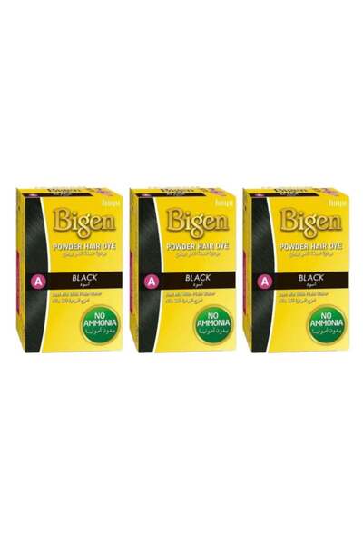 BİGEN Powder Hair Dye - A Black Black A 6G 3PCS