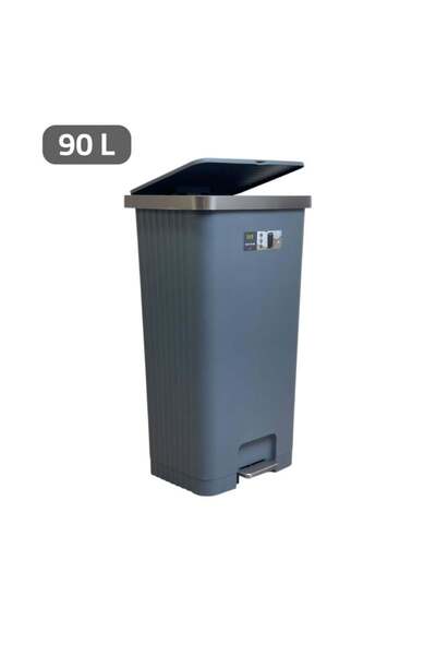 EKO Large Eco Plastic Trash Can 90 Liter Gray