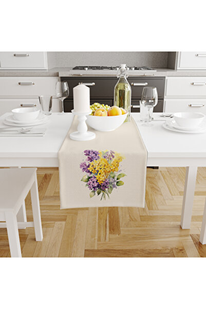 Filamente Digital Printed Runner - Floral Pattern - Lilac Pattern - 140X40 cm