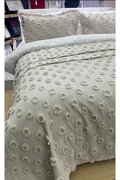 Çapa Home ÇİFT KİŞİLİK YATAK ÖRTÜSÜ PİKE TAKIMI 2 YASTIKLI GRİ