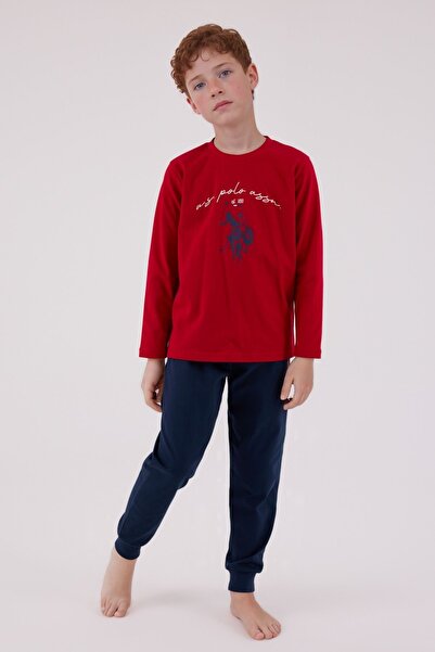 U.S. Polo Assn. Men's Red 100% Cotton Pajama Set Q3Pkl3Kk44