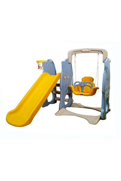 TSUMAB مجموعة ألعاب للأطفال 3 في 1 - زحليقة وأرجوحة وحلقات كرة سلة للمتعة في ...