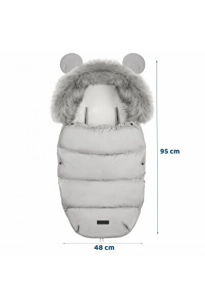 Ricokids Sleeping bag 4 in 1, Holes for stroller, sled, 95 cm x 48 cm, Ricokids, Elmi, Light Grey