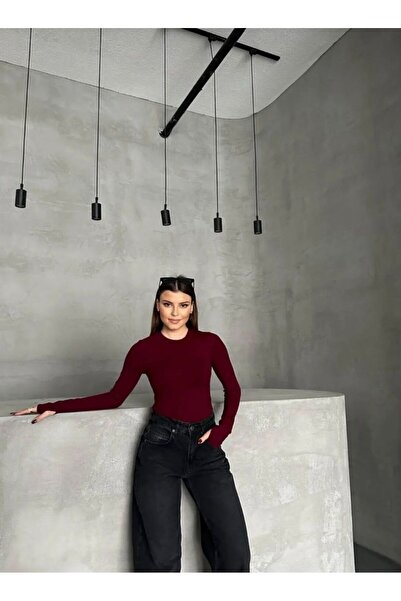 Tugem Finger Detailed Finger-Through Women's Bodysuit