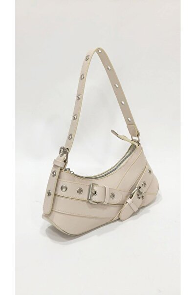 SHIKIRTI Çift Çapraz Kemer Toka Detaylı Kadın Omuz Çantası