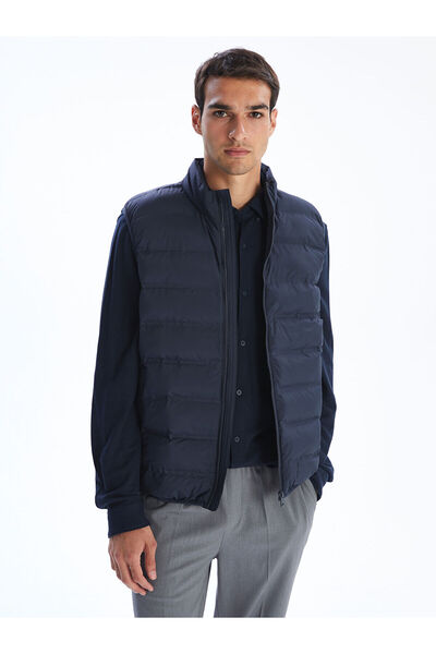 LC Waikiki Petrol Standard Mold Stand Collar Men's Puffer Vest