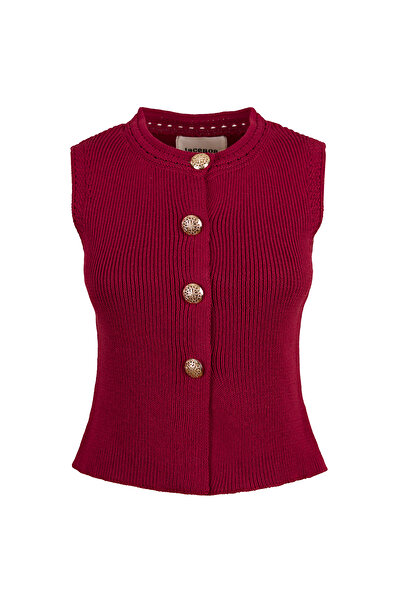 LACENOA Gold Düğmeli Triko Top