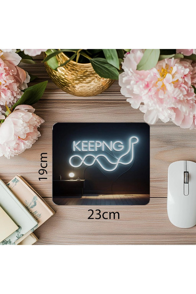 Wisdom Rain تصميم لوحة ماوس نيون بسيطة موجهة للهدف - لوحة ماوس مطبوعة مستطيلة مستوردة مقاس 19 × 23 سم 2 مم