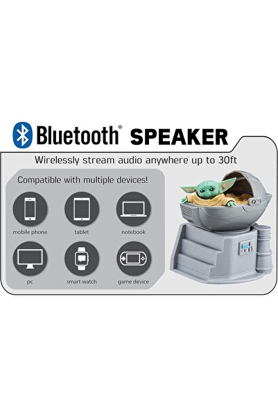 The Mandalorian MANDALORIAN Star Wars The Child مكبر صوت بلوتوث محمول لاسلكي كريستالي شفاف للمنزل،