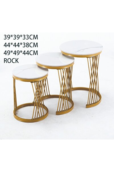 Modern shop Modern Side Table Set - 3 Pieces with Elegant Marble Design