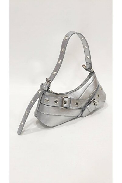 SHIKIRTI Geantă de umăr pentru femei cu detaliu de cataramă dublă în formă de cruce